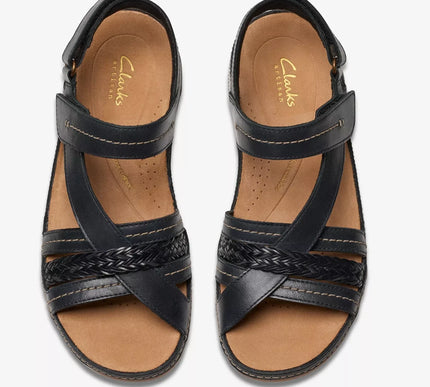 Clarks Cecily Black Strappy Sandal Womens sizes US 5-11 NEW!!!