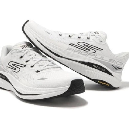 SKECHERS Max Cushioning Propulsion White Black Sneaker Mens sizes 7-14 NEW