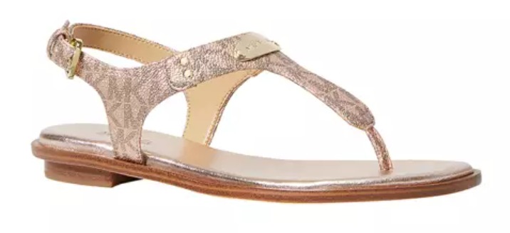 Michael Kors MK Plate Rose Gold Signature Logo Sandal Women's sizes 5-11/NEW!!!