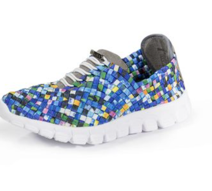 Zee Alexis Danielle Turquoise Multi Woven Comfort Slip-on  Sneakers 6-11 NIB!!!