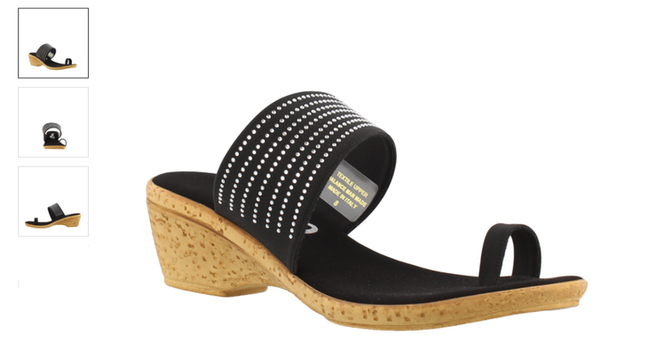Onex Luca Black Toe Wrap Wedge Sandal Women's sizes 6-11/NEW!!!