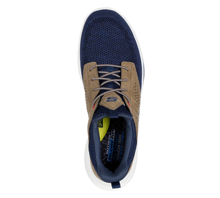 SKECHERS Slade Breyer Navy/Tan Relaxed Fit Sneaker Shoe Men's sizes 7-14/NEW!!