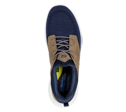 SKECHERS Slade Breyer Navy/Tan Relaxed Fit Sneaker Shoe Men's sizes 7-14/NEW!!