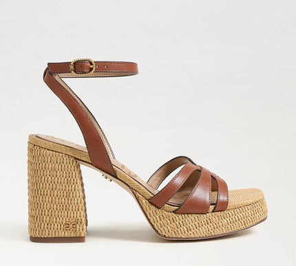 Sam Edelman Reese Rich Cognac Leather Platform Heel Women's sizes 6-10/ NEW!!!
