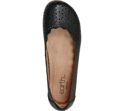 Earth Bria Black Round Toe Casual Ballet Flat Slip-on Womens sizes 6-10 NEW M