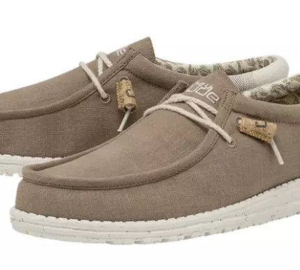 Hey Dude Wally Linen Natural Clay Sneaker Shoe Men's Sizes US 7-15/NEW!!!!