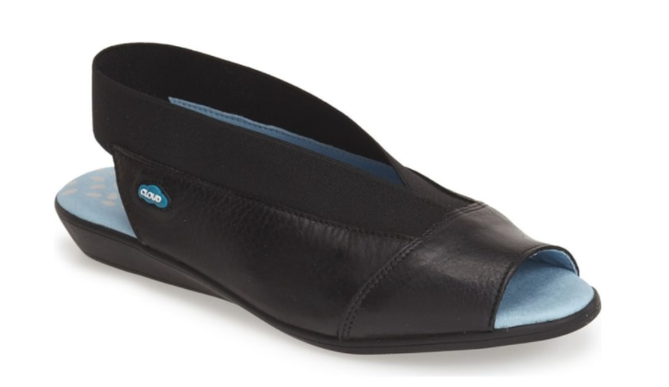 Cloud Caliber Black Peep Toe Slingback Leather Sandal Womens sizes 36-42/6-11NEW