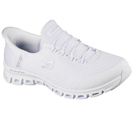SKECHERS Slip-ins Glide-Step Pursuit White Silver Sneaker Women's sizes 5-11/NEW