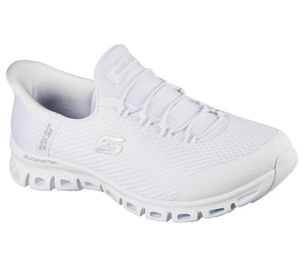 SKECHERS Slip-ins Glide-Step Pursuit White Silver Sneaker Women's sizes 5-11/NEW