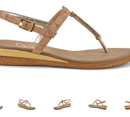 Onex Ava Cork Strappy Toe Post Wedge Sandal Women's sizes 6-11/NEW!!!