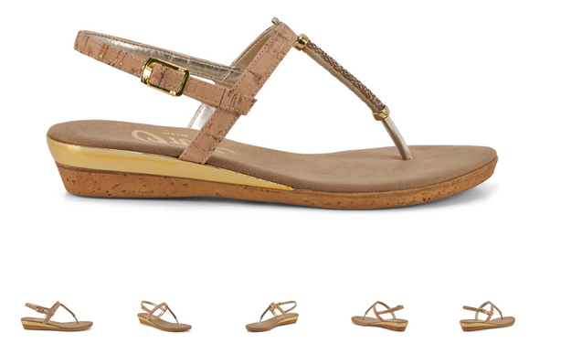 Onex Ava Cork Strappy Toe Post Wedge Sandal Women's sizes 6-11/NEW!!!