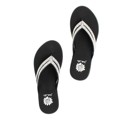 Yellow Box Dalia Clear Black Toe Post Flip Flop Sandal Women's sizes 6-10/NEW!!!