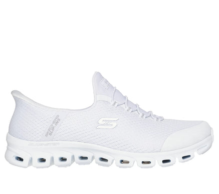 SKECHERS Slip-ins Glide-Step Pursuit White Silver Sneaker Women's sizes 5-11/NEW