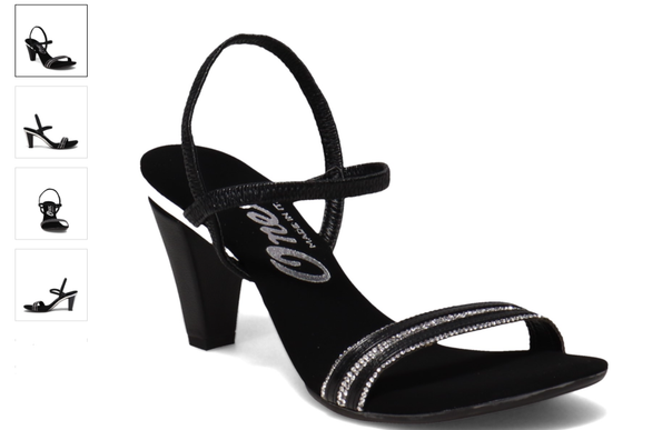 Onex Roxi Black/Silver Low Heel Strappy Sandal Women's US sizes 5-11/NEW!!!