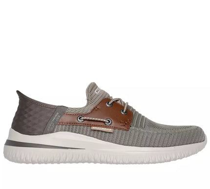 SKECHERS Delson 3.0 Roth Taupe/Brown Slip-ins Sneaker Shoe Men's sizes 7-14/NEW!