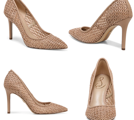 Sam Edelman Hazel Warm Tan Raffia Pointed Toe Pump Women's sizes 6-10/ NEW!!!