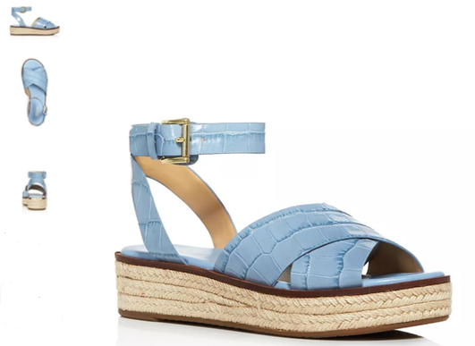 Michael Kors Abbott Sandal Pale Blue Croc Espadrille Women's sizes 5-11/NEW!!!