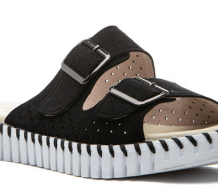 Ilse Jacobsen Tulip 1176LC Black 2 Buckle Sandal  Women's EU sizes 36-41 NEW!!!