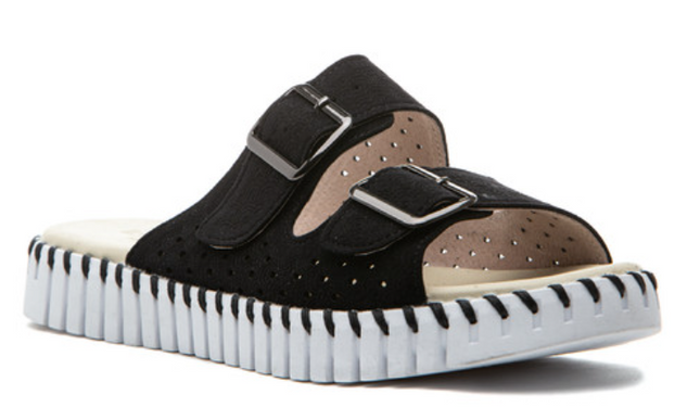 Ilse Jacobsen Tulip 1176LC Black 2 Buckle Sandal  Women's EU sizes 36-41 NEW!!!