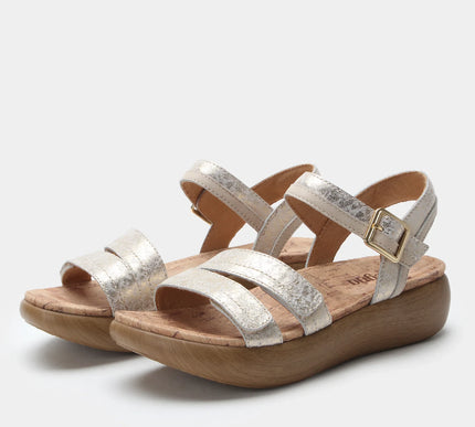 Alegria Blinda Champagne Leather Strappy Sandal Women sizes EU 36-41 NEW