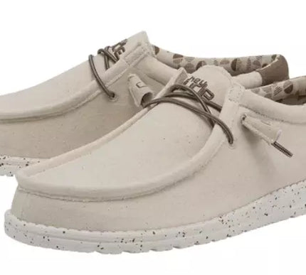 Hey Dude Wally Stretch Ivory Sneaker Shoe Men's Sizes US 8-14/NEW!!!!