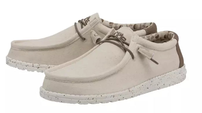 Hey Dude Wally Stretch Ivory Sneaker Shoe Men's Sizes US 8-14/NEW!!!!