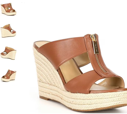 Michael Kors Bradley Wedge Luggage Leather Women's sizes 5-10/NEW!!!