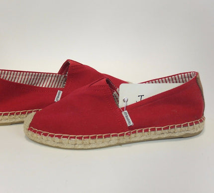 Joy and Mario Red Canvas Espadrille Slip On Flat Women's US sizes 6-11 NEW!!!