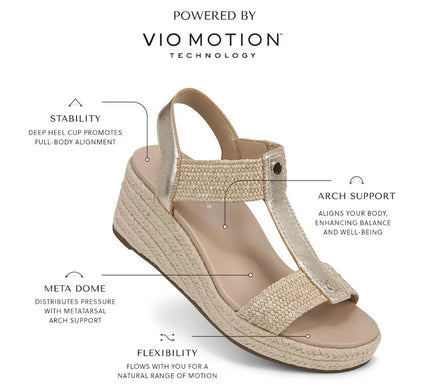 Vionic Calera Camel Leather Slingback Wedge Sandal Women's sizes 5-11/NEW!!!