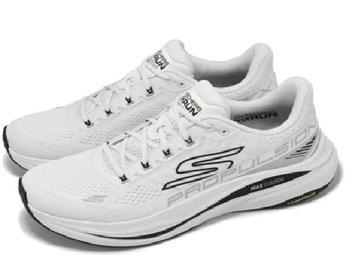 SKECHERS Max Cushioning Propulsion White Black Sneaker Mens sizes 7-14 NEW