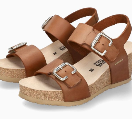 Mephisto Lissandra Camel Leather Wedge Comfort Sandal Women's sizes 36-42 NEW!!!