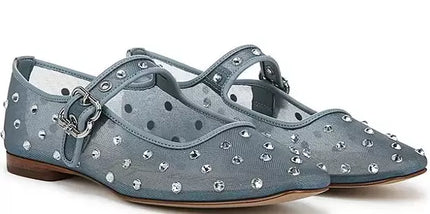 Sam Edelman Michaela Shine Coastal Blue Mesh Mary Jane Women sizes 6-10/NEW!!!