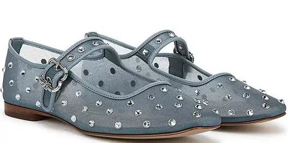 Sam Edelman Michaela Shine Coastal Blue Mesh Mary Jane Women sizes 6-10/NEW!!!
