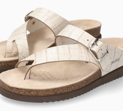 Mephisto Helen Light Sand Croco Comfort Sandal Women's sizes 35-42 NEW!!!