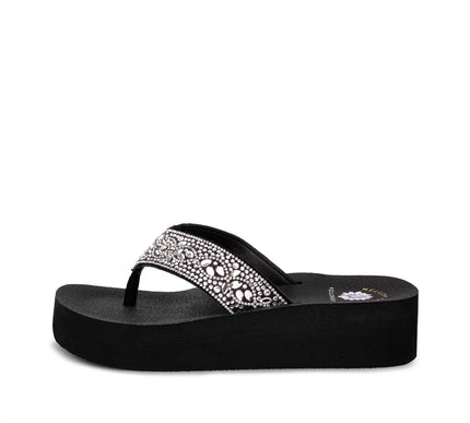 Yellow Box Brigid Black Flatform Toe Post Sandal Women's sizes 6-10/NEW!