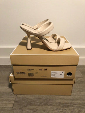 Michael Michael Kors Clara Sandal Light Cream Leather Women's US sizes 6-10/NEW!