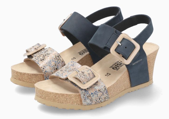 Mephisto Lissia Navy Wedge Comfort Sandal Women's sizes 5/36-10/41 NEW!!!