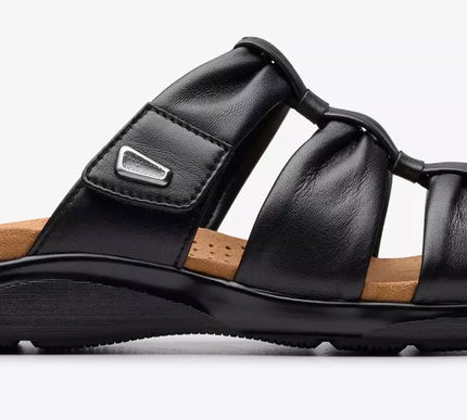 Clarks Kitly Slide Black Strappy Sandal Women's sizes US 5-11 NEW!!!