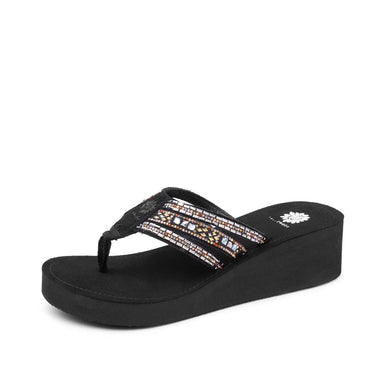 Yellow Box Tania Metallic Multi Wedge Toe Post Sandal Women's sizes 6-10/NEW!