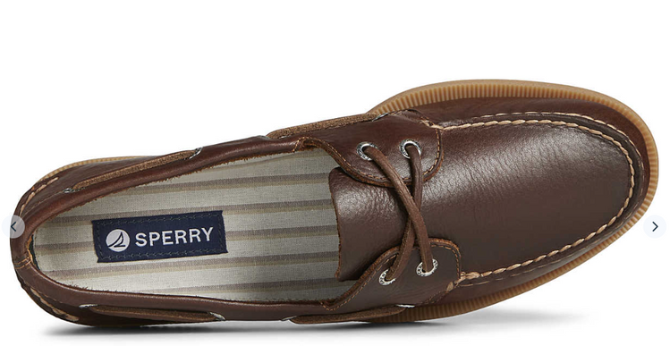Sperry A/O Authentic Original 2 Eye Pull-Up Dark Tan Boat Shoe Mens sizes 7-16 M