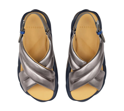 4CCCCEES Mellow Moa Gun Metal Strappy Sandal Womens Sizes 36-41/6-11 NEW