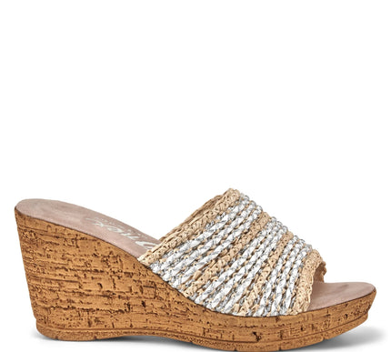 Onex Claire Natural and White Weave Wedge Sandal Womens US sizes 5-11/NEW