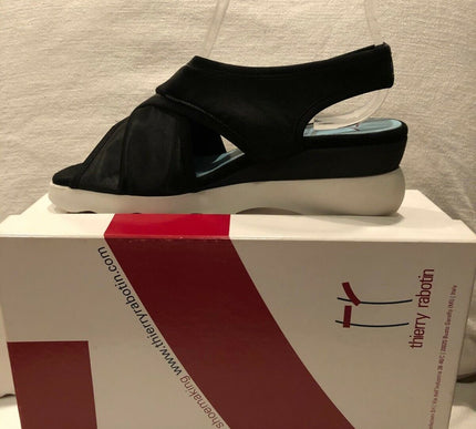 Thierry Rabotin Black w White Bottom Comfort Sandal Women's Sizes 36-42/6-12/NEW