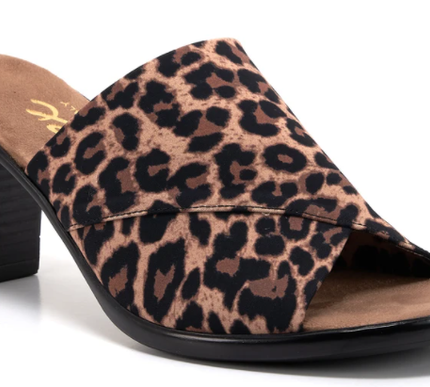 Onex Crista Leopard Elastic Slide Wedge Sandal Women's sizes 5-11/NEW!!!