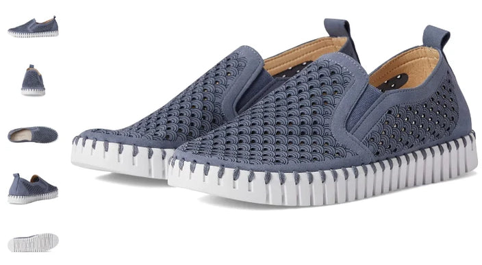 Ilse Jacobsen Tulip 140 Grey Blue w- Goring Slip-on Womens EU sizes 35-42 NEW