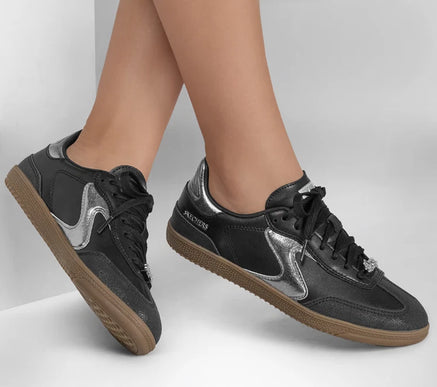 SKECHERS Hotshot Cool Glow Black Silver Sneaker Women's sizes 5-11/NEW!!!