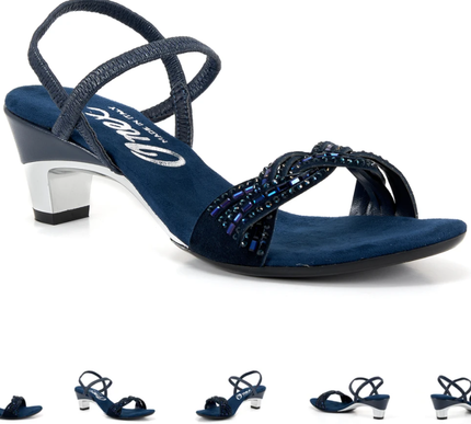 Onex Rhythm Navy Low Heel Strappy Sandal Women's US sizes 5-11/NEW!!!