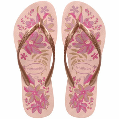 Havaianas Slim Organic Pink-Gold Flip Flop Women sizes 35-36-41-42