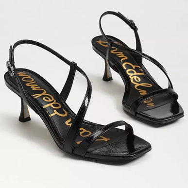 Sam Edelman Prance Black Leather Strappy Heel Sandal Women's sizes 6-11/ NEW!!