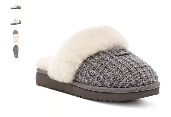 UGG Cozy Knit Charcoal Shearling Slippers Women's US sizes 5-12-NEW